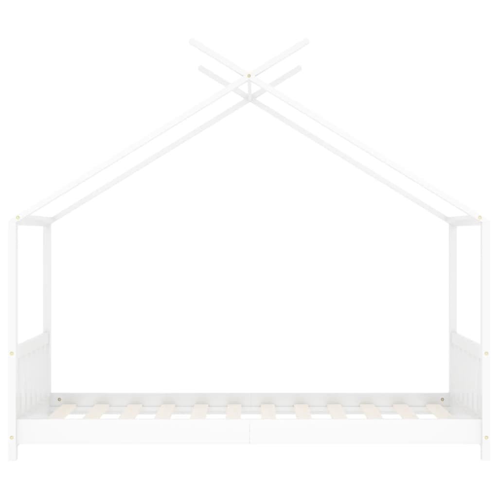 Genérico Estructura de Cama Infantil Madera Maciza Pino White 70x140 cm,wenjingqi-283367