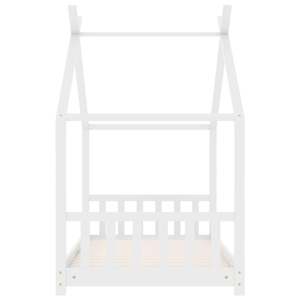 Genérico Estructura de Cama Infantil Madera Maciza Pino White 70x140 cm,wenjingqi-283367