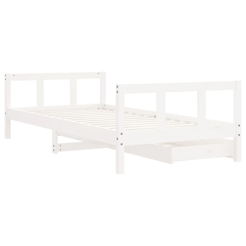 Genérico Estructura de Cama Infantil con cajones Madera White 90x190 cm,wenjingqi-834418