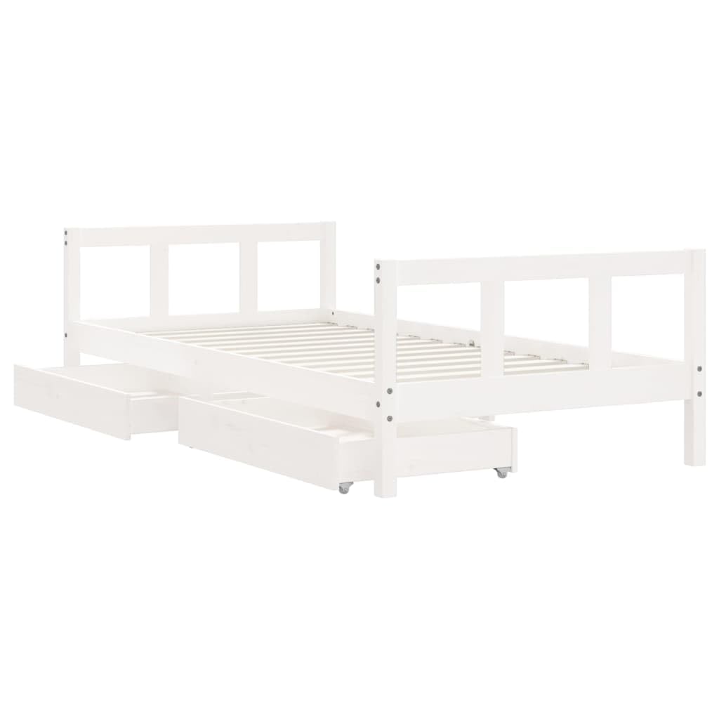 Genérico Estructura de Cama Infantil con cajones Madera White 90x190 cm,wenjingqi-834418