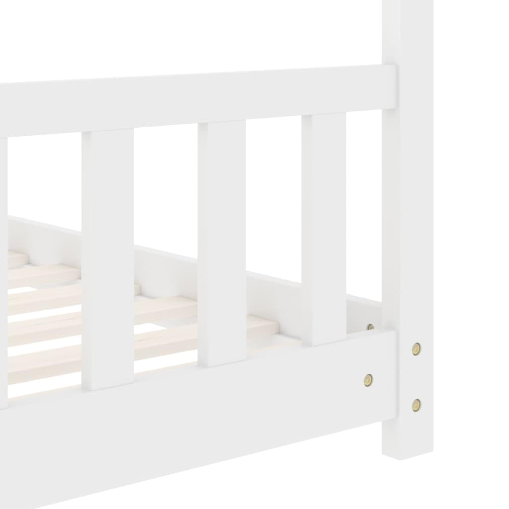 Genérico Estructura de Cama Infantil Madera Maciza Pino White 70x140 cm,wenjingqi-283367
