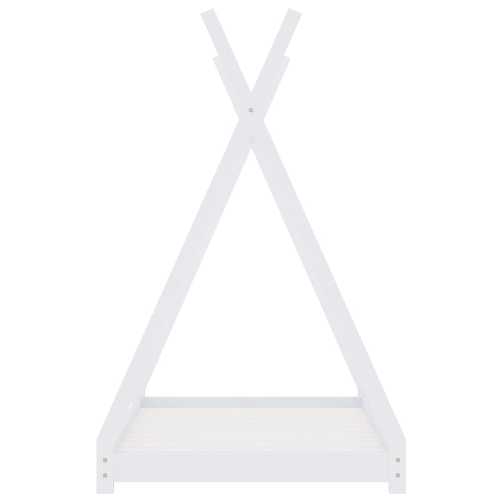 Genérico Estructura de Cama Infantil Madera Maciza Pino Blanca 90x200 cm,wenjingqi-283360