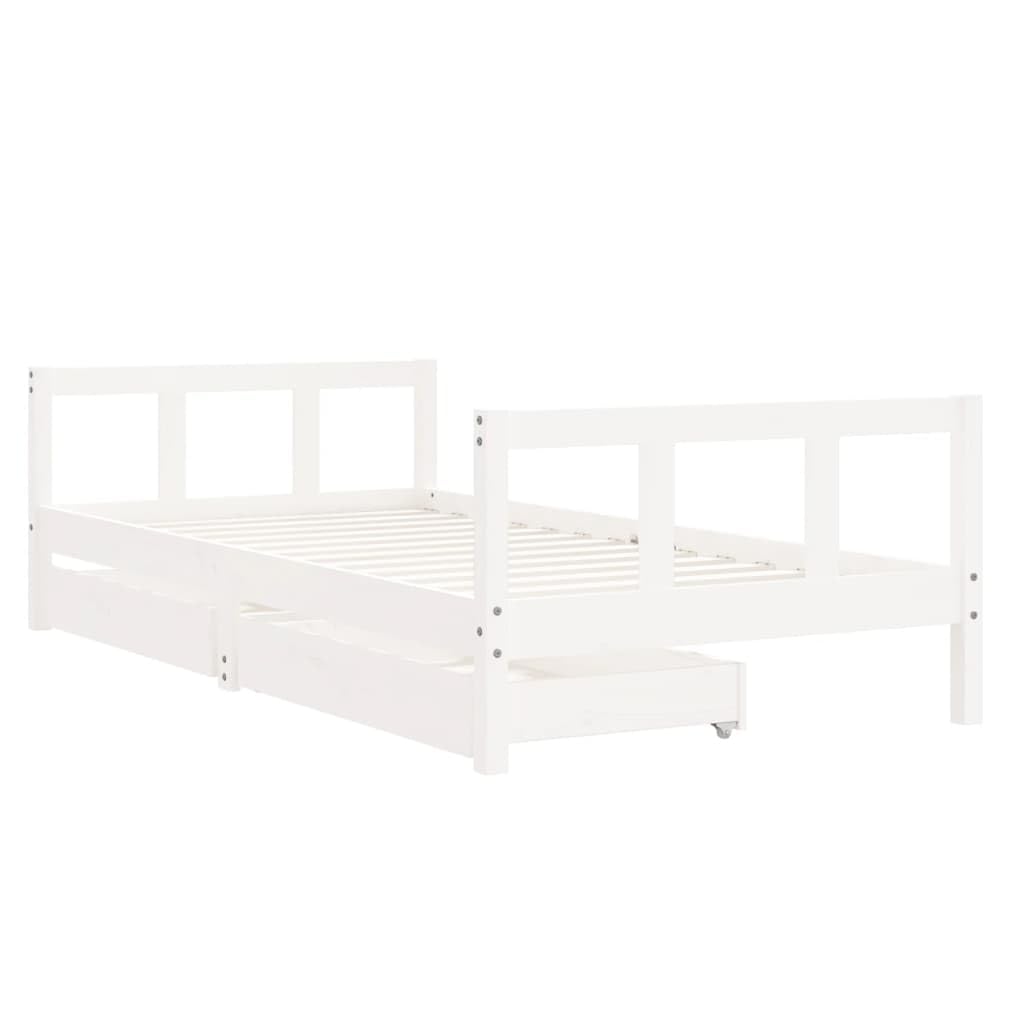 Genérico Estructura de Cama Infantil con cajones Madera White 90x190 cm,wenjingqi-834418