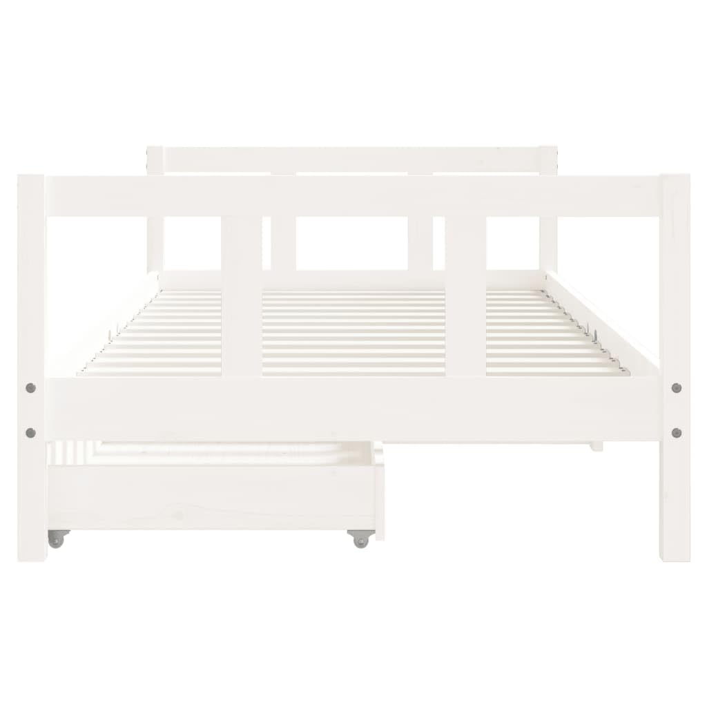 Genérico Estructura de Cama Infantil con cajones Madera White 90x190 cm,wenjingqi-834418