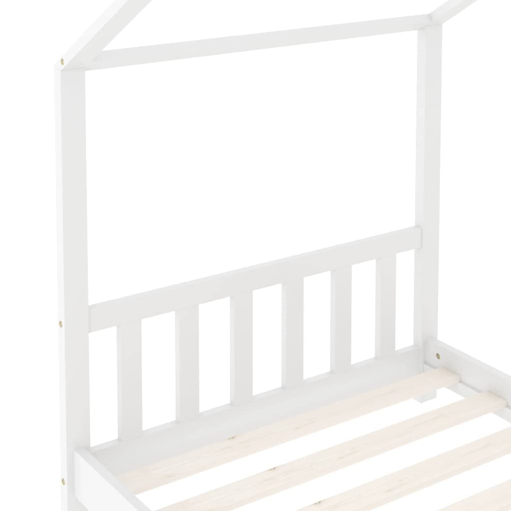 Genérico Estructura de Cama Infantil Madera Maciza Pino White 70x140 cm,wenjingqi-283367