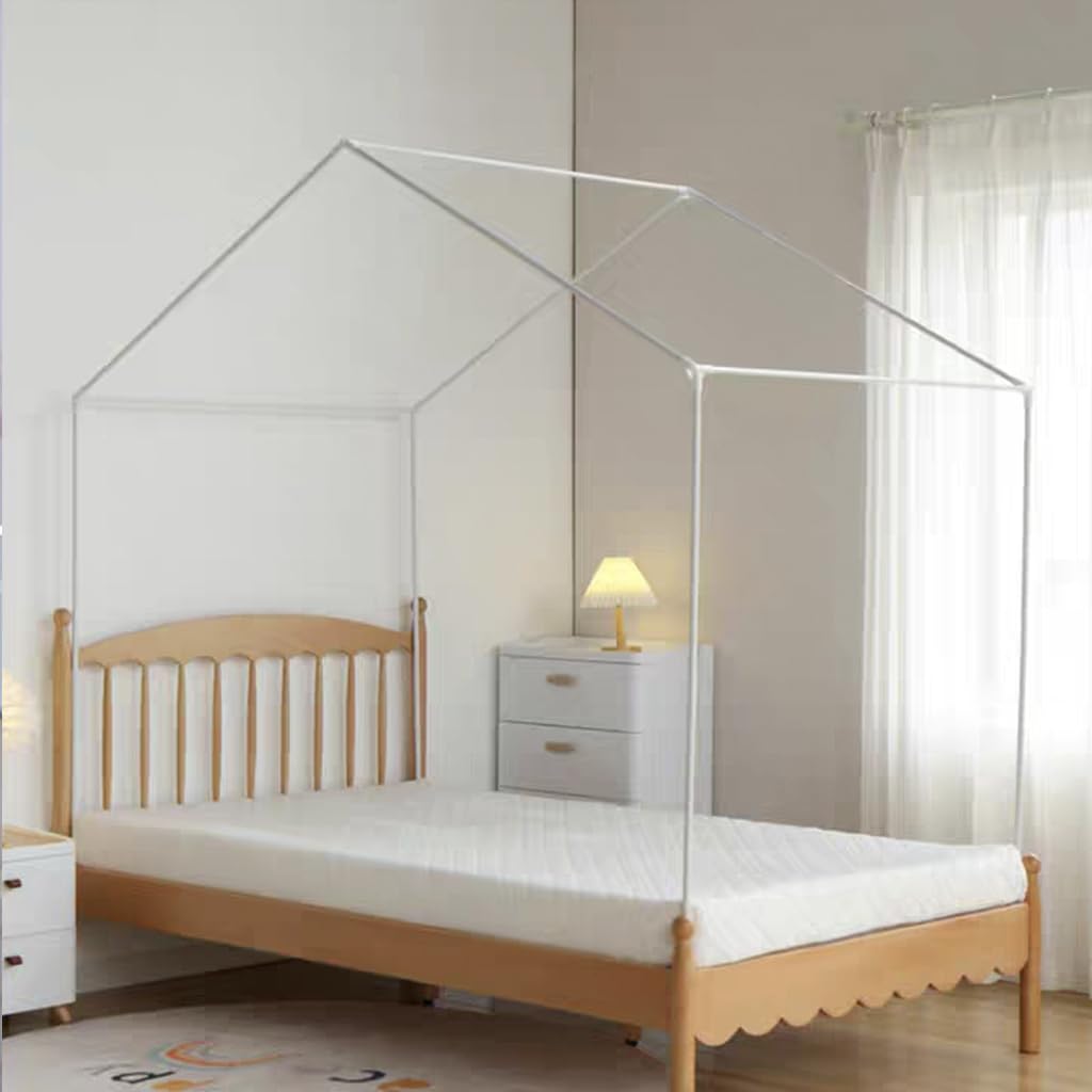 Genérico Mosquitera de Princesa para Cama Infantil con Cortinas con Pompones, Bonita Tienda de campaña para niños con Barras para Cama de tamaño Twin/Twin XL/Full/Queen (Rosa, 59"(An) X 78"