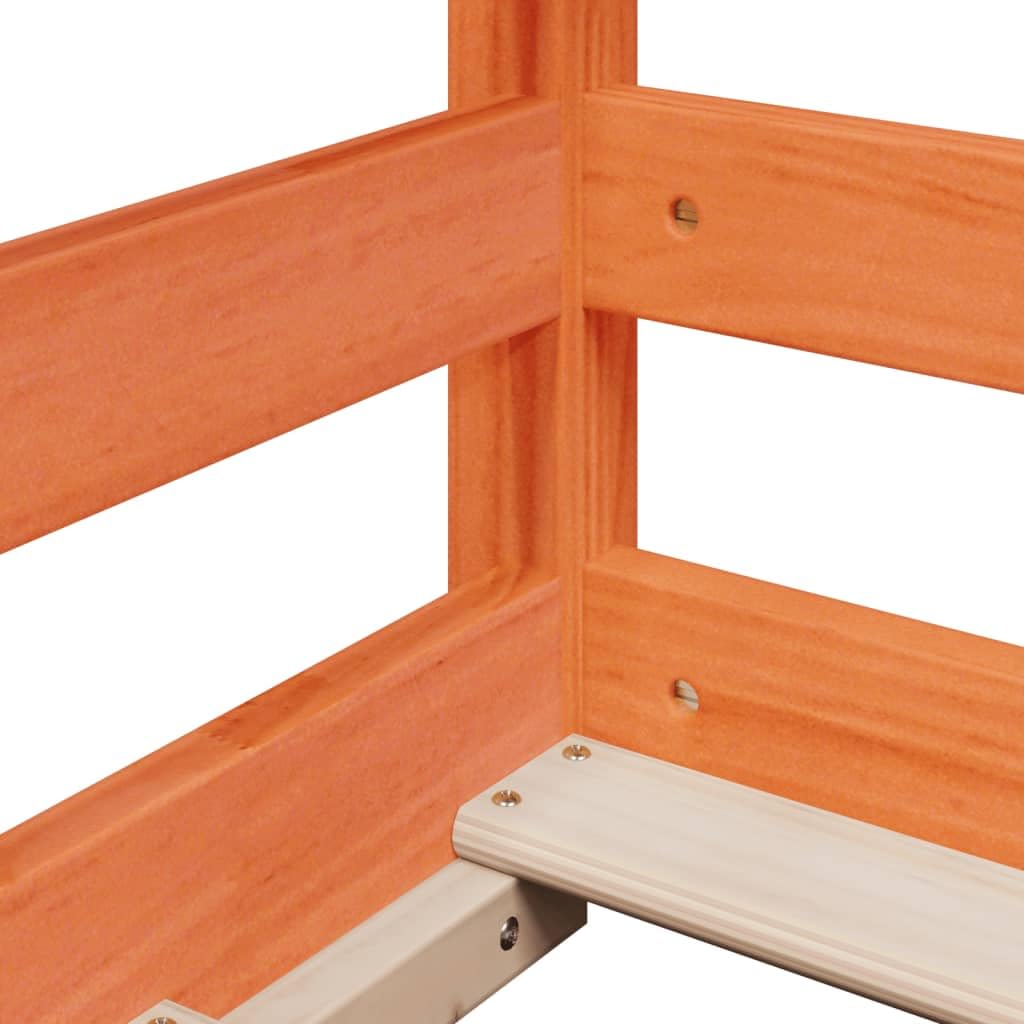 Generico Kangqiling847005 - Cama infantil con techo marrón de cera, 80 x 200 cm, madera maciza de pino