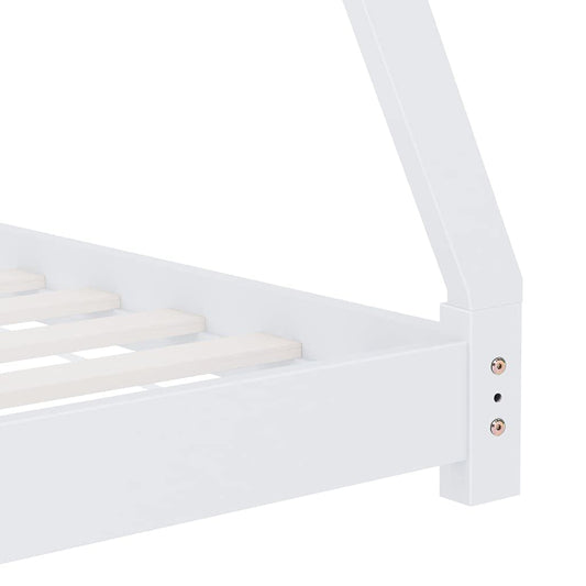 Genérico Estructura de Cama Infantil Madera Maciza Pino Blanca 90x200 cm,wenjingqi-283360