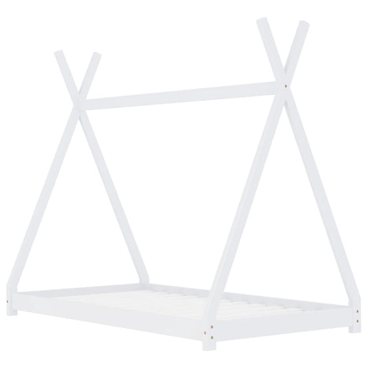 Genérico Estructura de Cama Infantil Madera Maciza Pino Blanca 90x200 cm,wenjingqi-283360