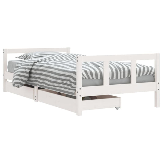 Genérico Estructura de Cama Infantil con cajones Madera White 90x190 cm,wenjingqi-834418