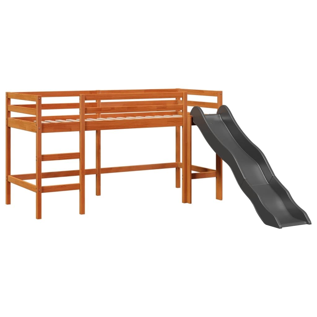 Generico Kangqiling3309089 - Cama alta infantil con cortinas y color negro, 90 x 190 cm, pino